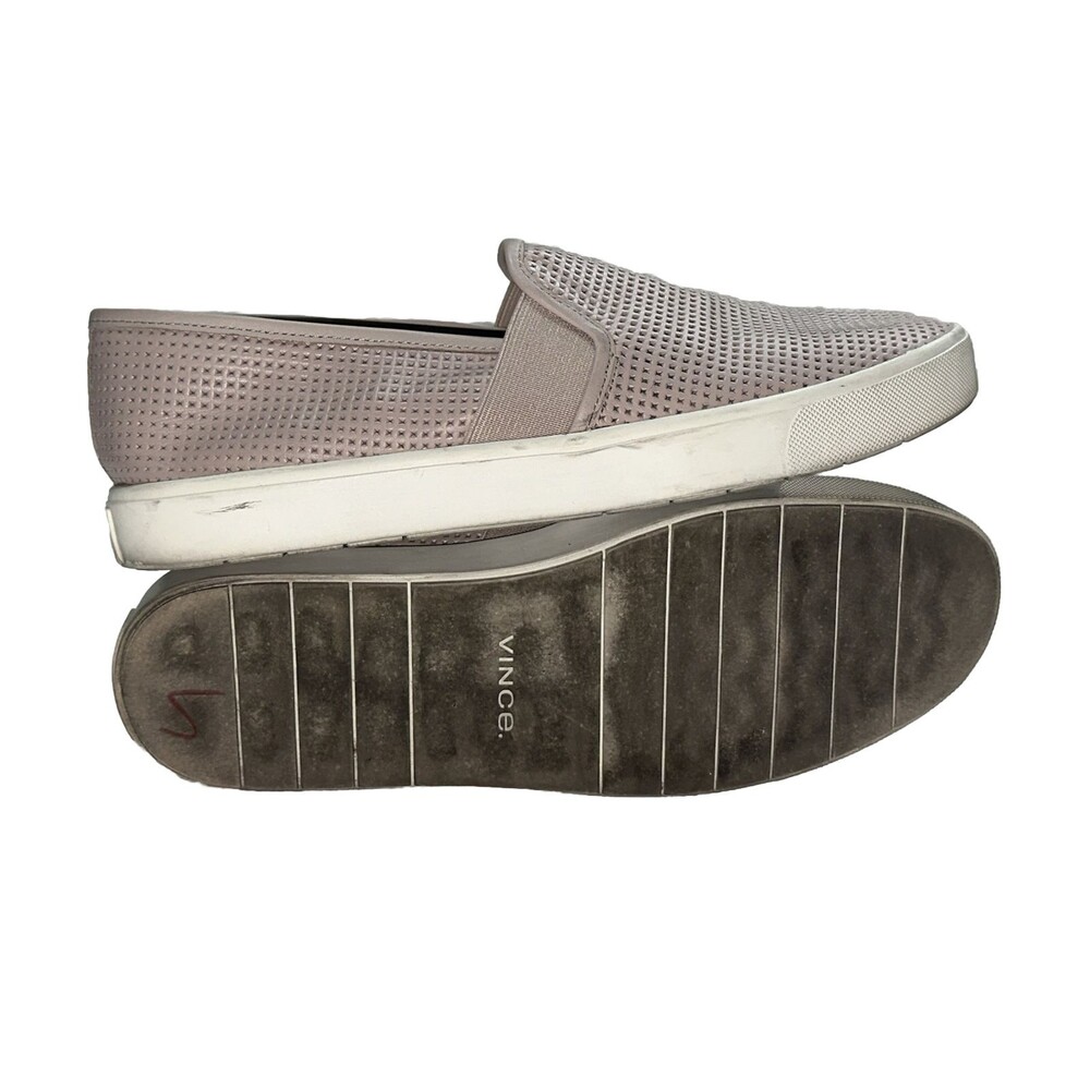 Women's Vince Ace Perforated Leather Slip On Shoes Size 8.5 Taupe